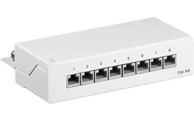 Pro CAT 6a Mini/Desktop Patch Panel 8 Port white – S