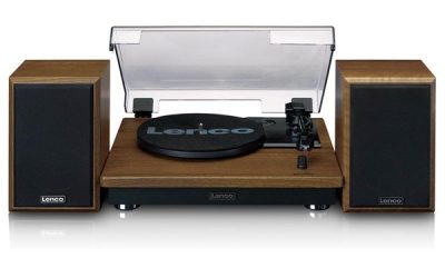 Lenco Turntable with BT and 2 external speakers – Pladespiller Brun