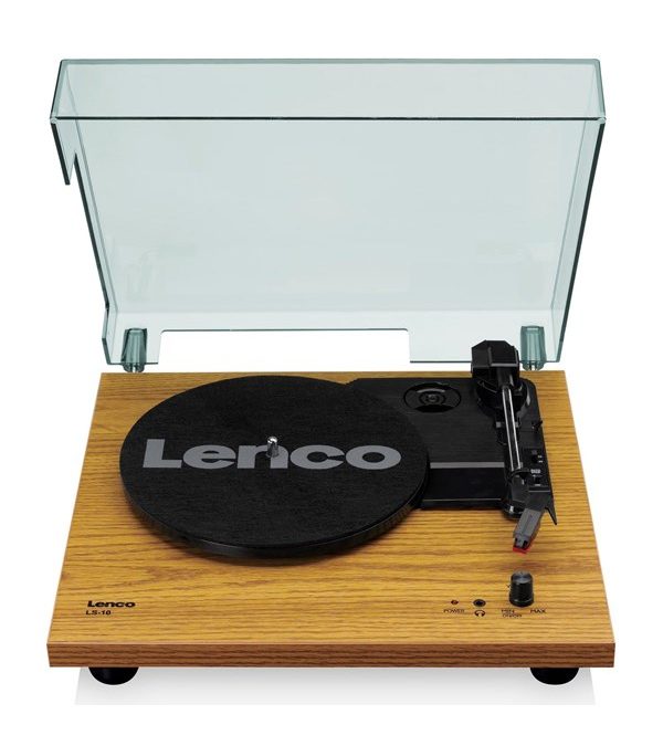 Lenco Wood turntable with built-in speakers – Pladespiller Brun