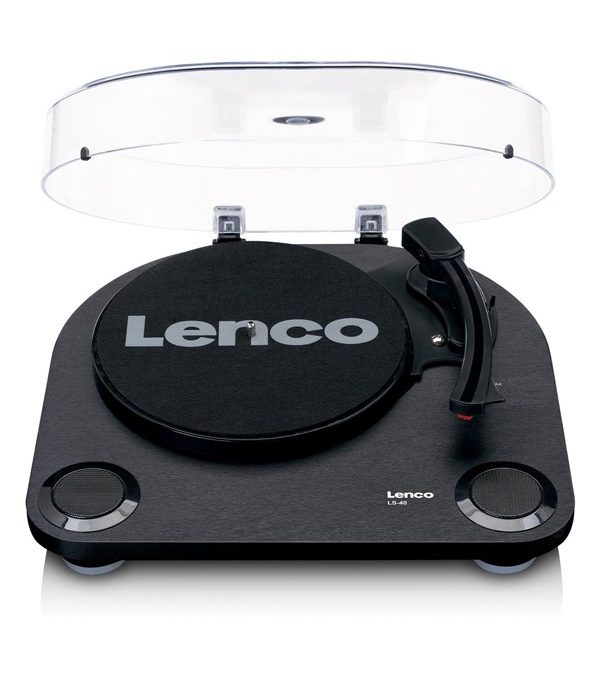 Lenco Wood turntable with built-in speakers – Pladespiller Sort