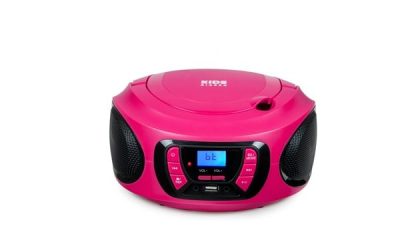 BigBen Interactive Portable CD Player/USB/MP3/FM/BT – Pink