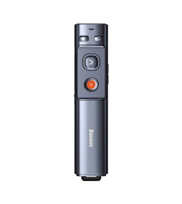 Baseus Orange Dot Multifunctionale remote control for presentation with a green laser pointer – gray